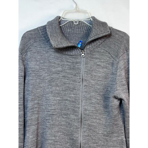 Kuhl Womens Medium Gray Merino Wool Blend Zip Front Long Sleeve Winter Cardigan - Picture 7 of 8